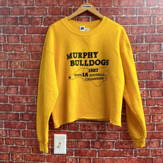 Vintage 1987 Murphy Bulldogs Crewneck yellow Size L