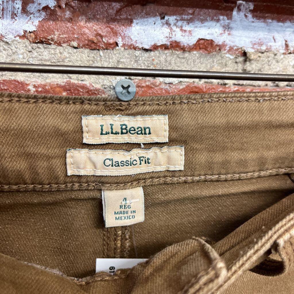 LL Bean Classic Fit Relaxed Jeans Brown Size 4