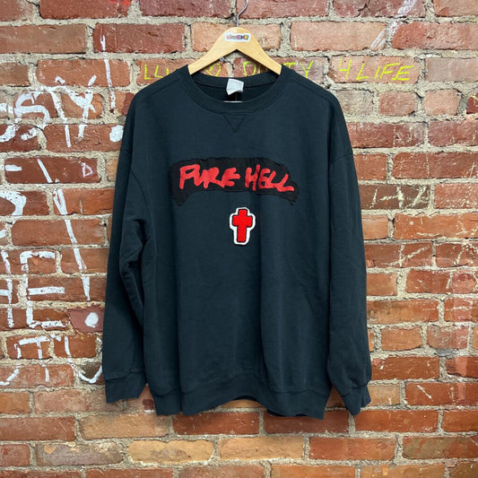 Vintage "Pure Hell" Custom Patchwork Crewneck Size XL