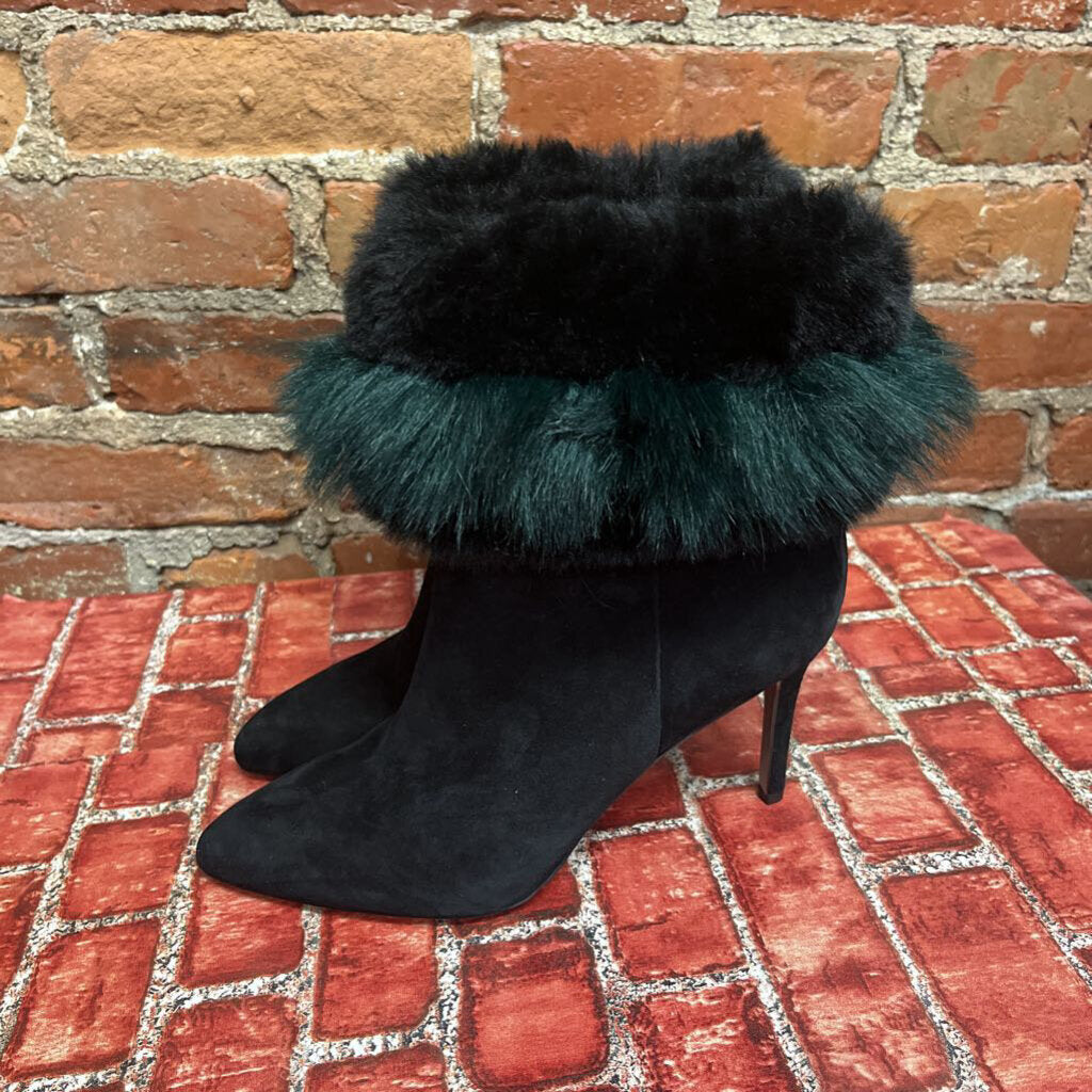 Sam Edelman Fur Trim Heels black Size 9L