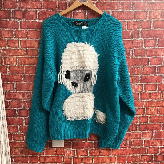 Cheval Dog Knit Sweater Green Size 42