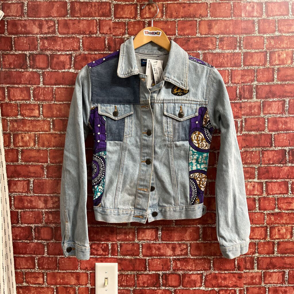 Brooker Patchwork Denim Jacket Blue Size S