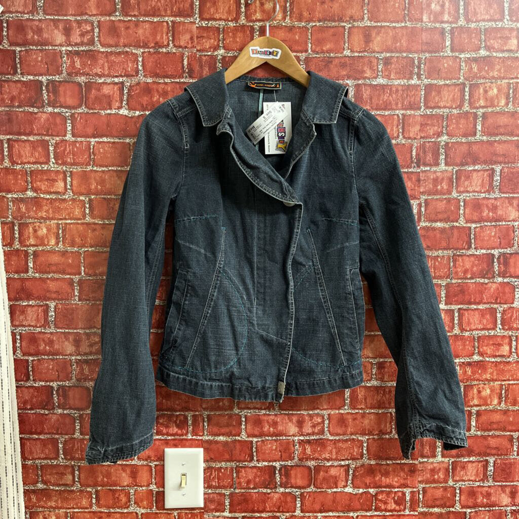 Cop Copine Dark Gray Jean Jacket Size S