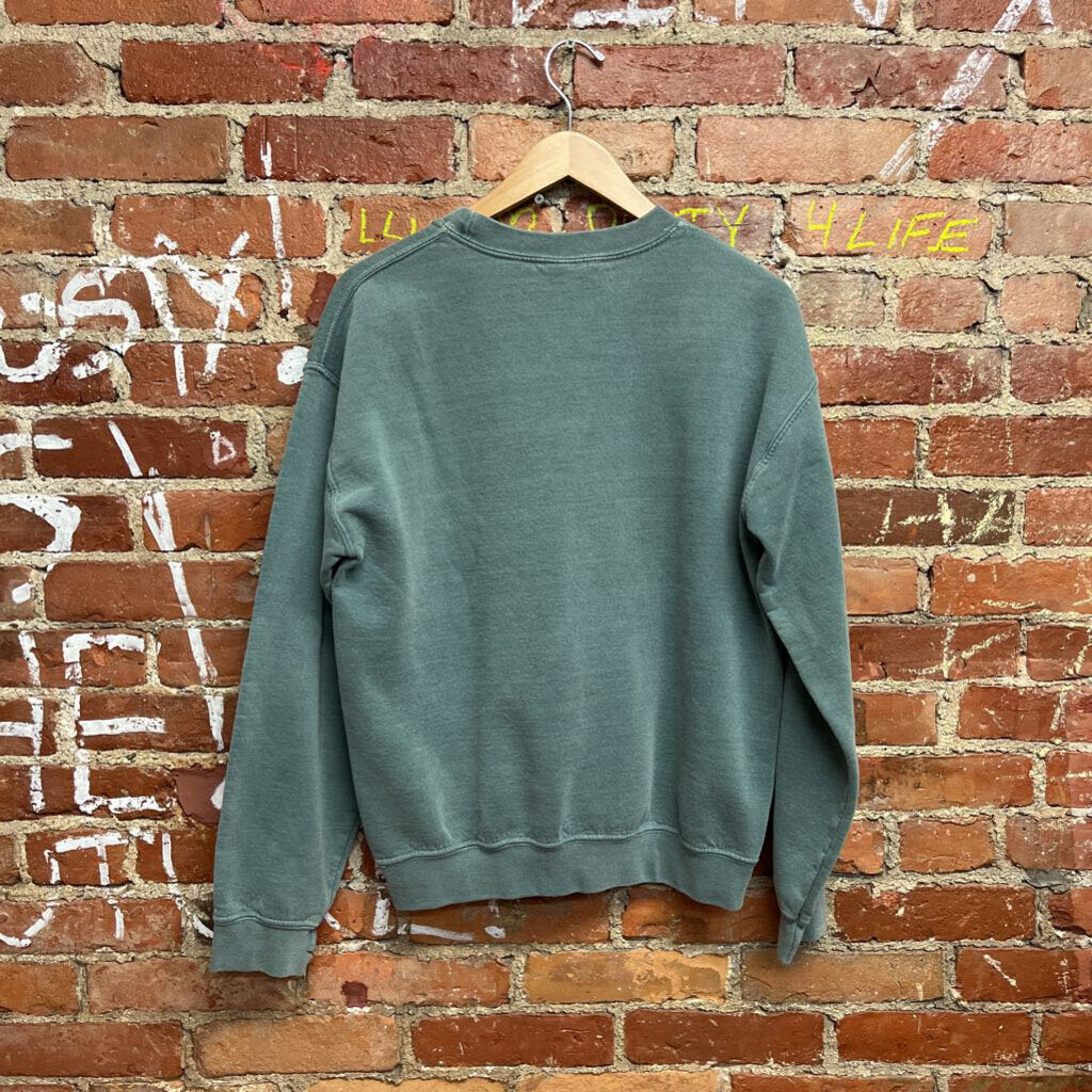 Gildan Newport Green Crewneck Sweater Size M