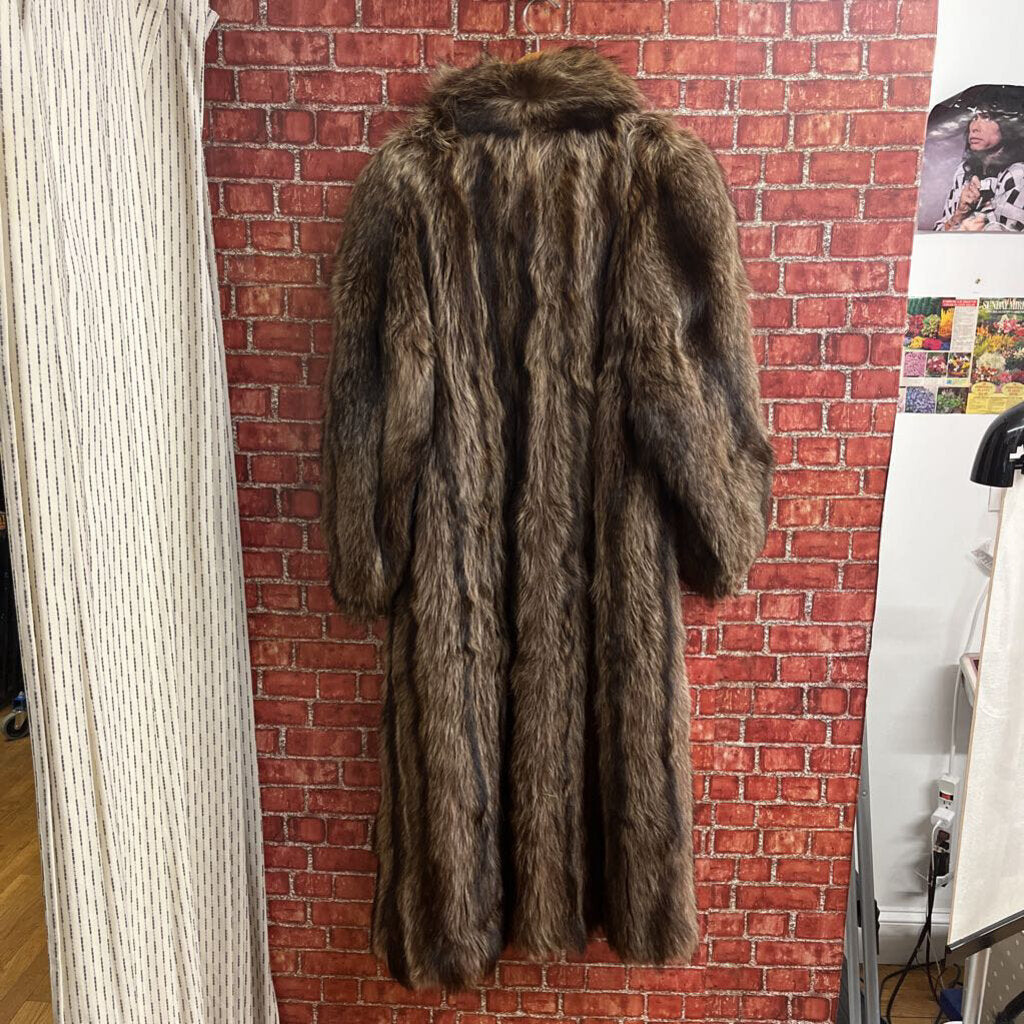 Full Length Fox Fur Coat Vintage Size Large