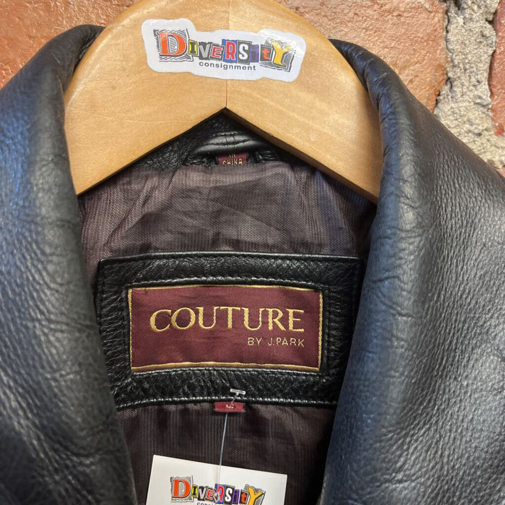 Couture Leather Jacket Black Size L