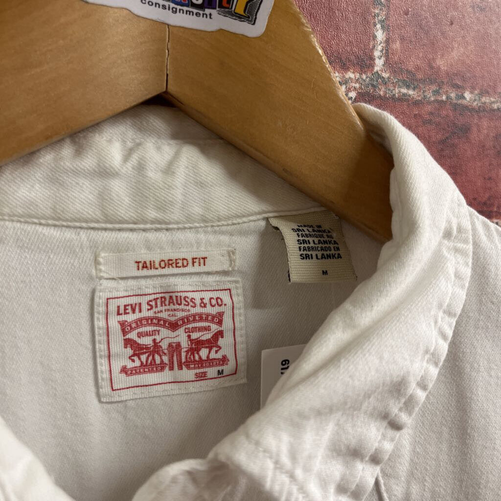 Levis Button Up pearl Snap White Size M