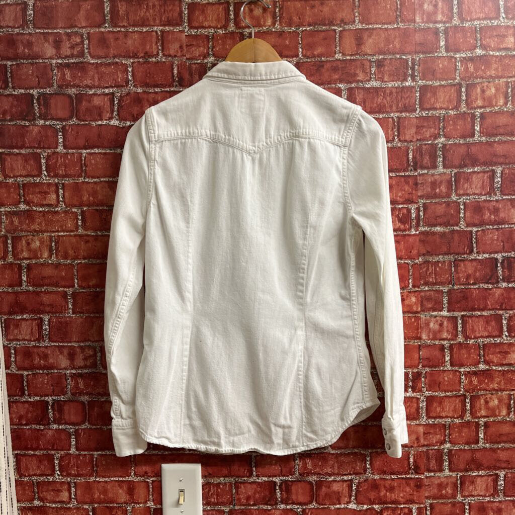 Levis Button Up pearl Snap White Size M