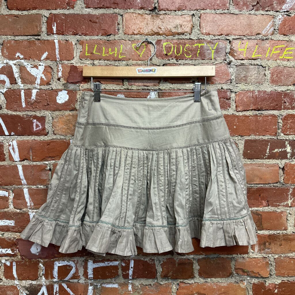 Ted Baker Grey Detailed Midi Skirt Size 2