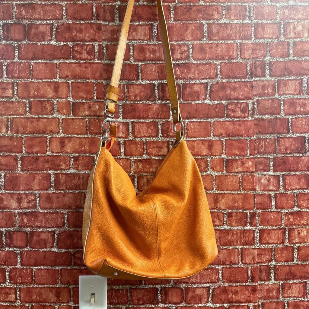 Valentina Leather Crossbody Bag Orange