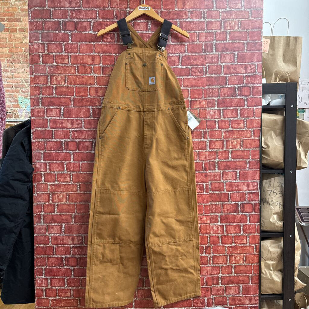 NWT Carhartt Heavy Canvas Overalls brown Size 12Y