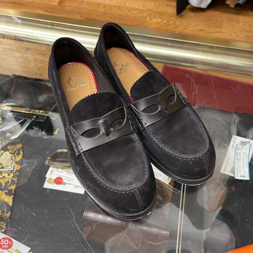 Christian Louboutin Double Eye Suede Loafers Size 39