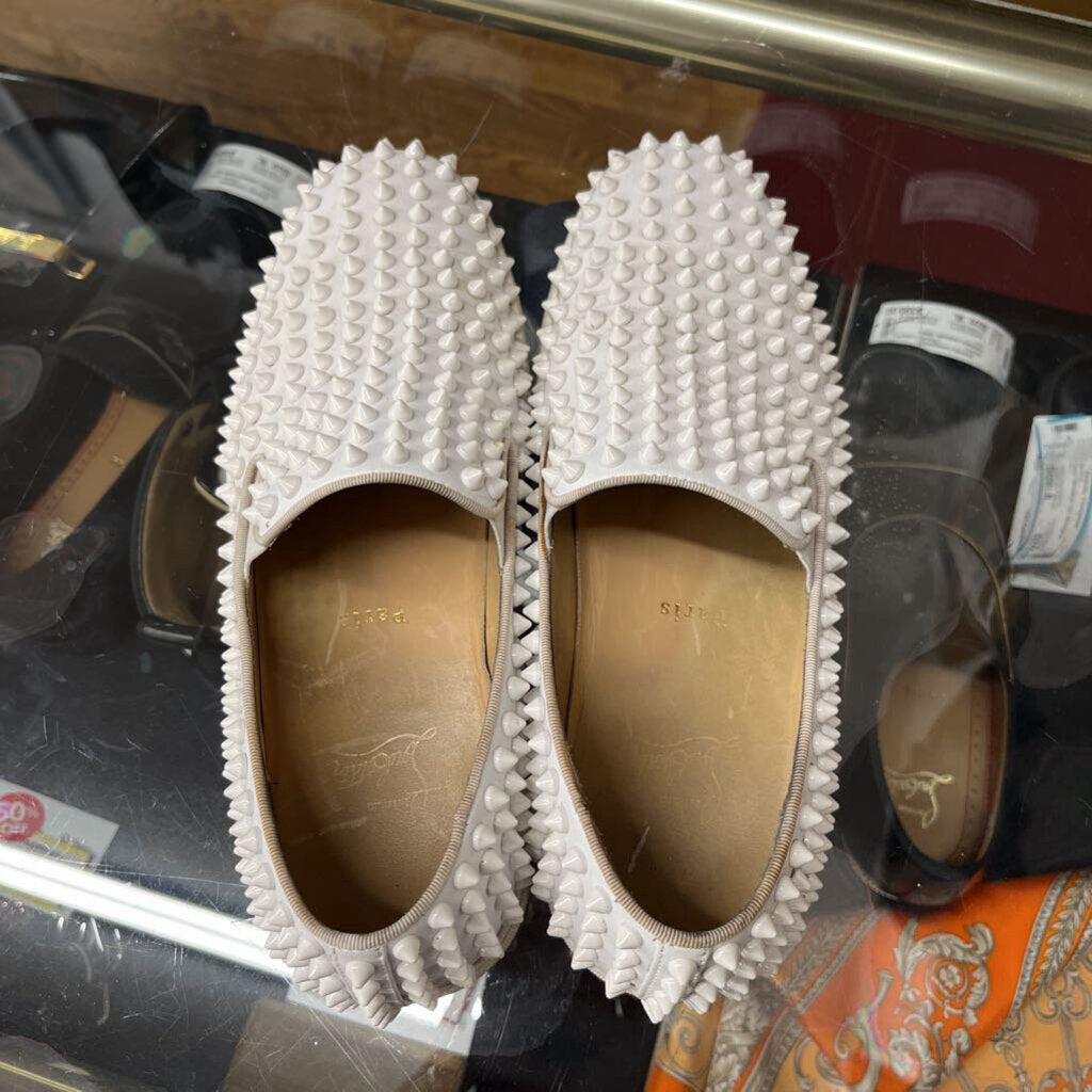 Christian Louboutin Junior Spikes Loafers White Size 39