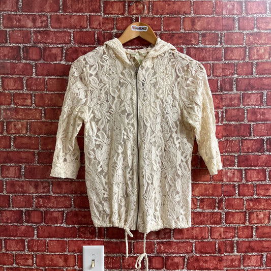 Staring At Stars Lace Hoodie Beige Size S