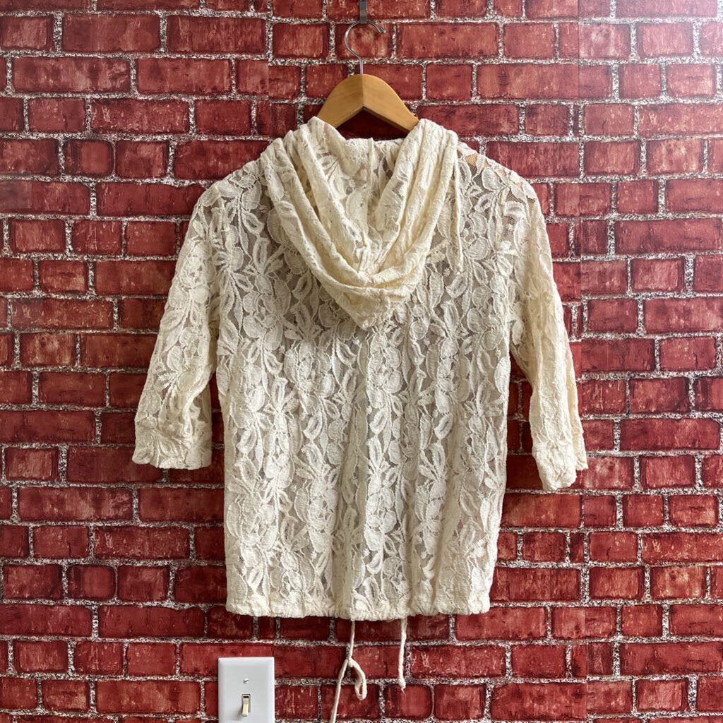 Staring At Stars Lace Hoodie Beige Size S