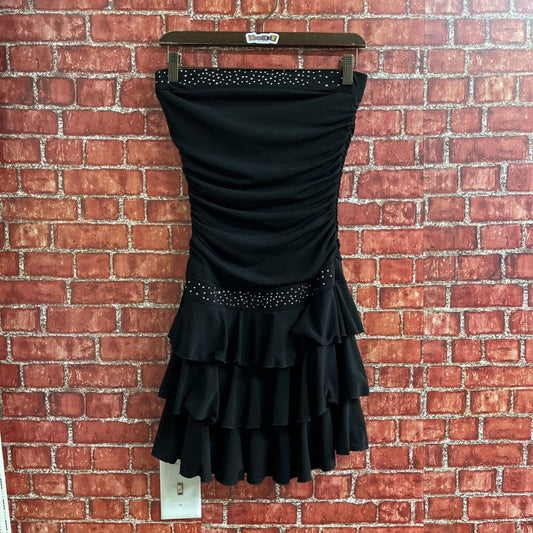 Vintage BCX Layered Strapless Mini Dress Black Size S