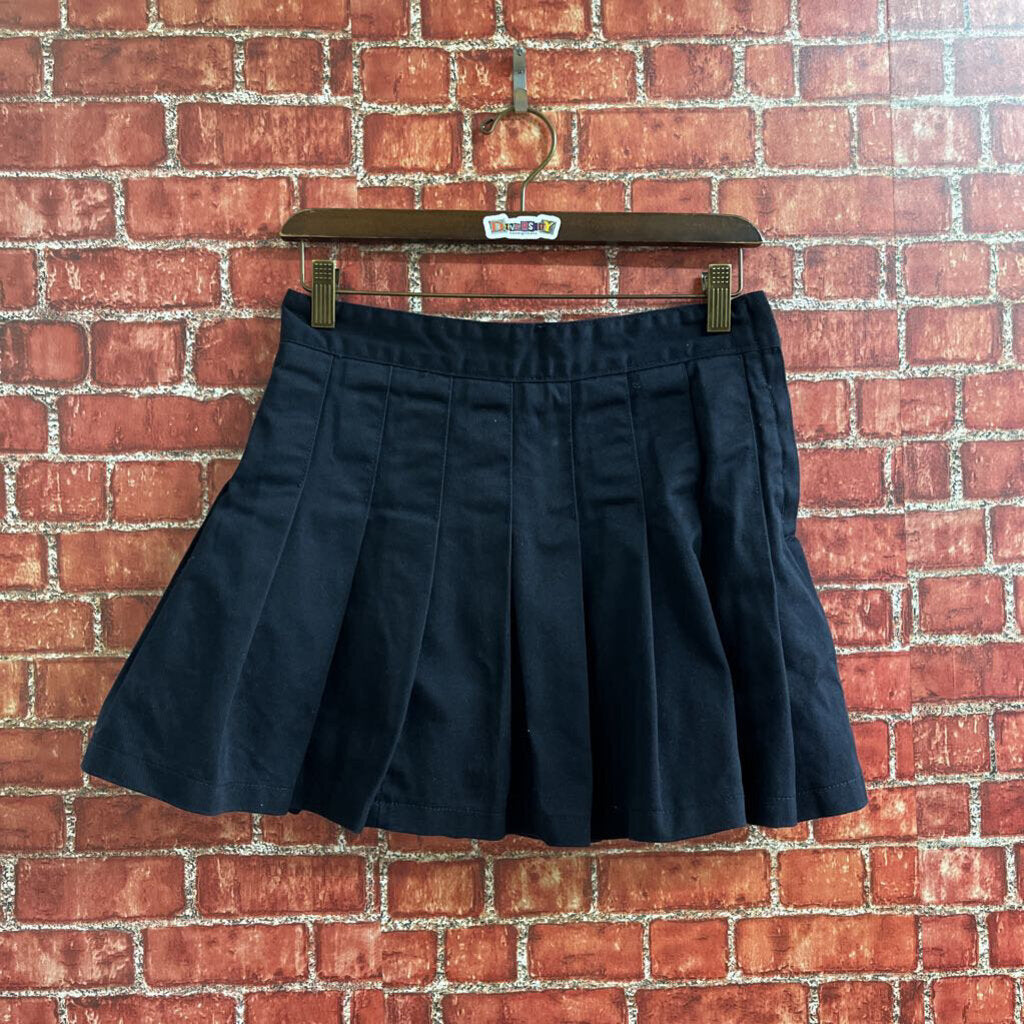 Pleated School Girl Skirt Blue Size M