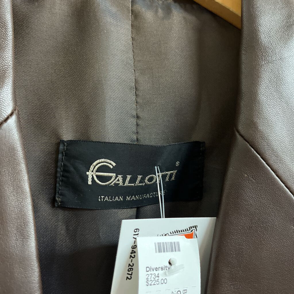 Gallotti Brown Leather Blazer Jacket Size 40 (M)