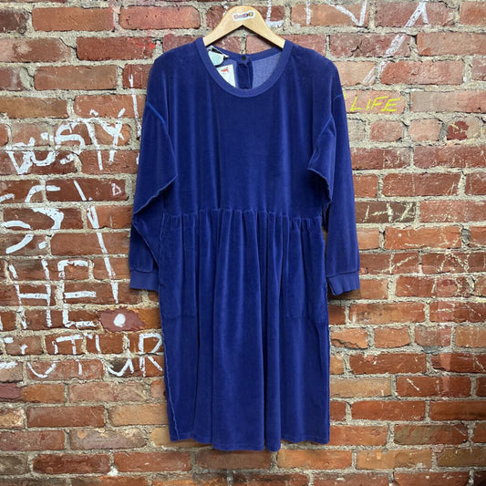 Vintage 70s Sonia Rykiel Velour Midi Velour Dress Purple Size L