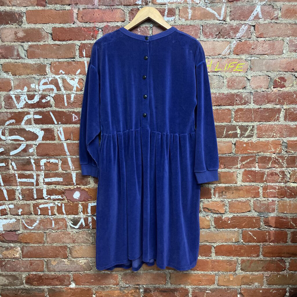 Vintage 70s Sonia Rykiel Velour Midi Velour Dress Purple Size L