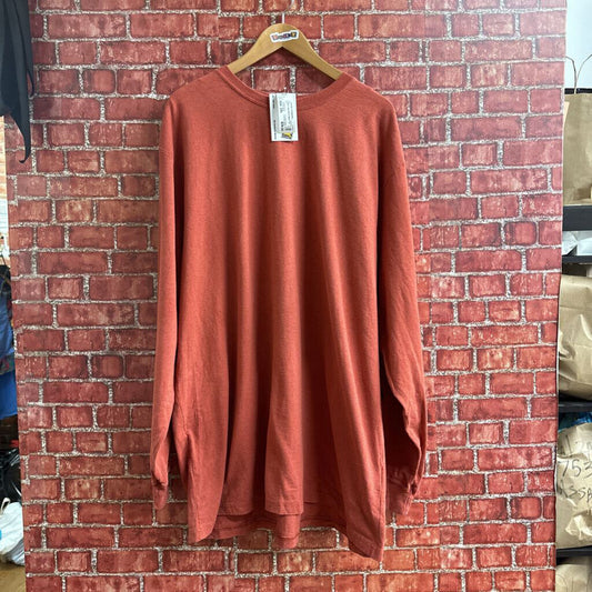 Carhartt Long Sleeve Blank Tee Red Size 2XL