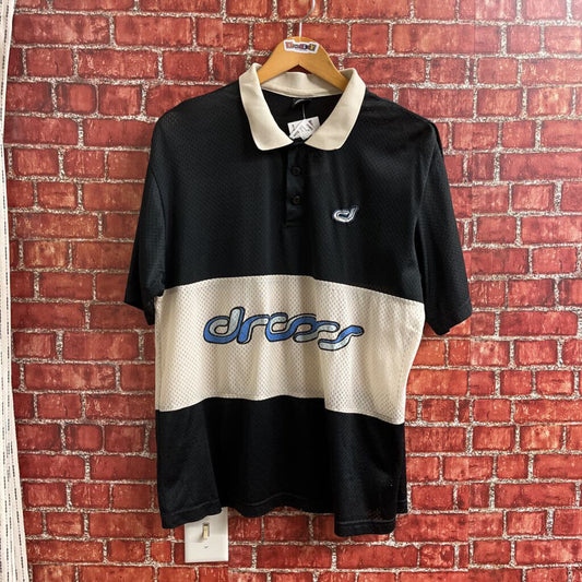 Vintage 90s Droors Mesh Jersey Black White Size L