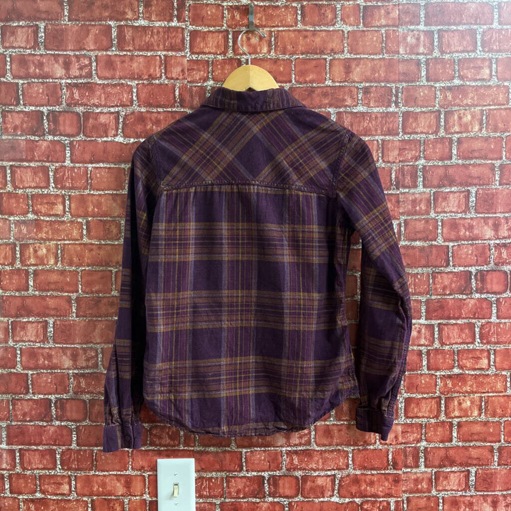 Columbia Corduroy Button Up Purple Plaid Size XS