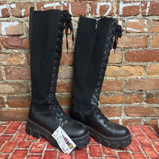 Circus Sam Edelman thigh High Combat Boots Black Size 8.5L