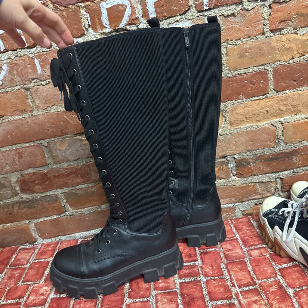 Circus Sam Edelman thigh High Combat Boots Black Size 8.5L