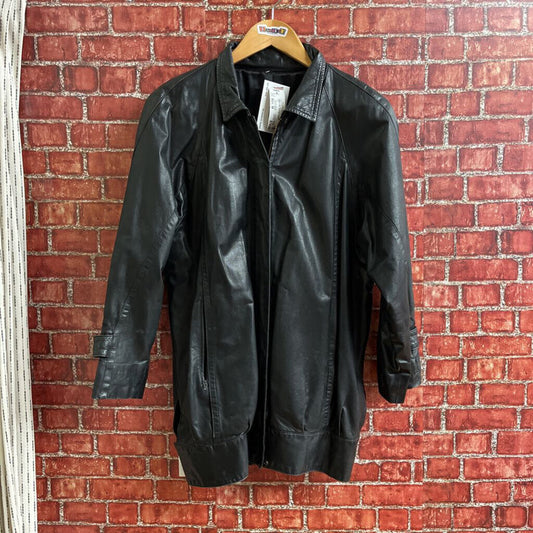 Unbranded Vintage Leather Jacket Satin Lining 70s Size M