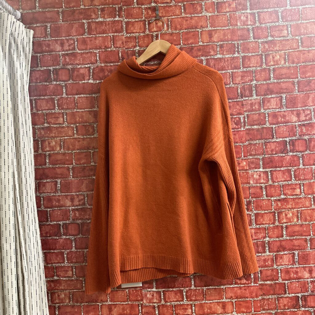 Cyrus Ribbed Cowl Neck Sweater orange Size L