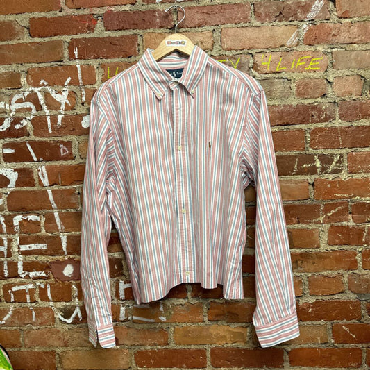 Ralph Lauren Red Stripe Button Down Size Large