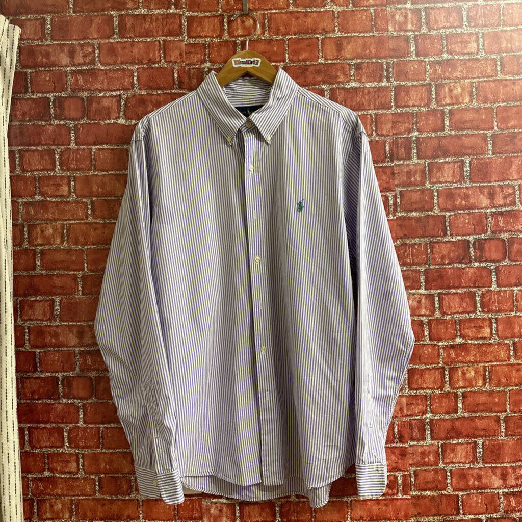 Ralph Lauren Purple Stripe Button Down Size XL