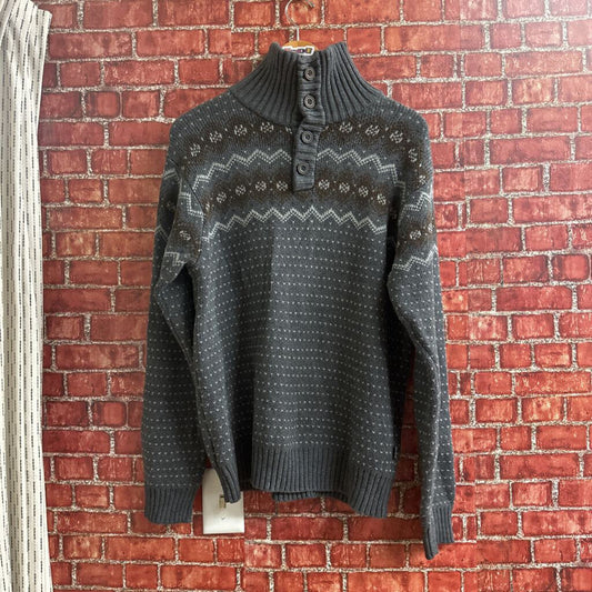 Timberland Knit Quarter Button Sweater Grey Size L