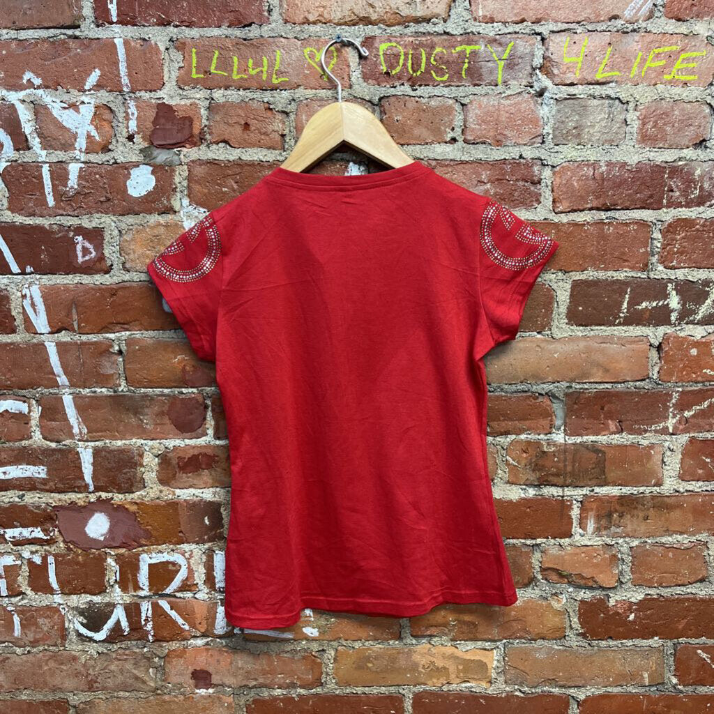 Bedazzled Top Red Size S