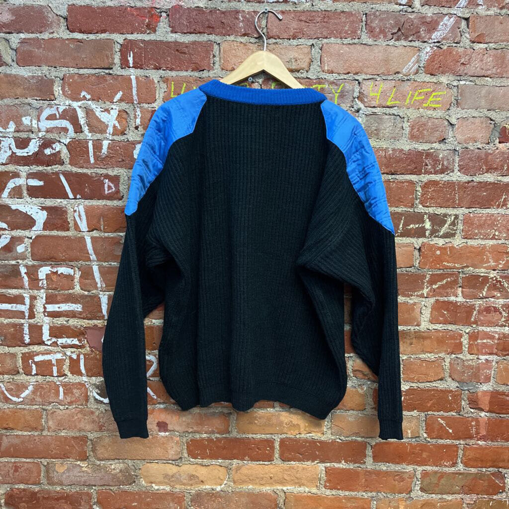 Vintage Eldelweiss Sweater Black Blue Size XL