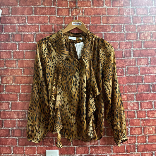 NY & CO Cheetah Top Long Sleeve Brown Size XS