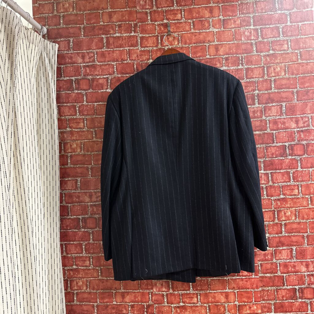 NWT Hickie Freeman Black Pinstripe Suit Size 44R