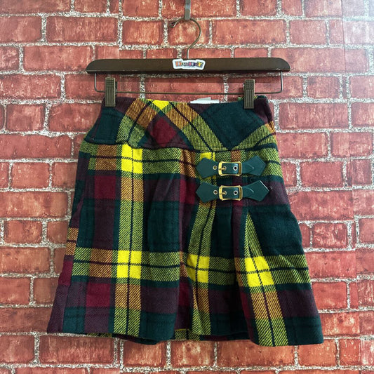 Vintage Joyce Lane Plaid Mini Skirt Multi Color Size 12Y