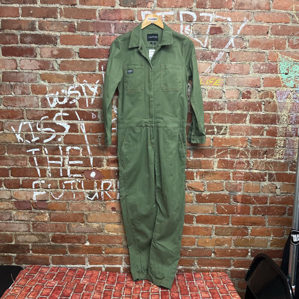 Wildfang Green Jumpsuit Long Sleeve Size Small