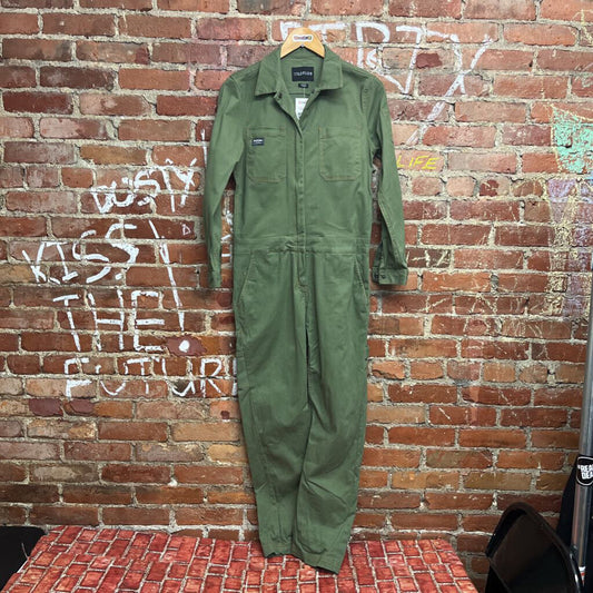 Wildfang Green Jumpsuit Long Sleeve Size Small