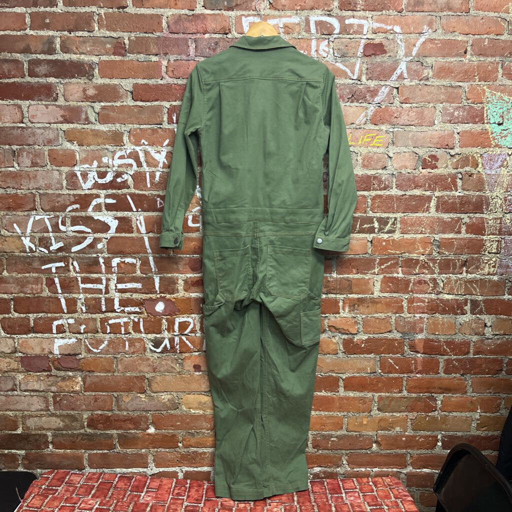 Wildfang Green Jumpsuit Long Sleeve Size Small