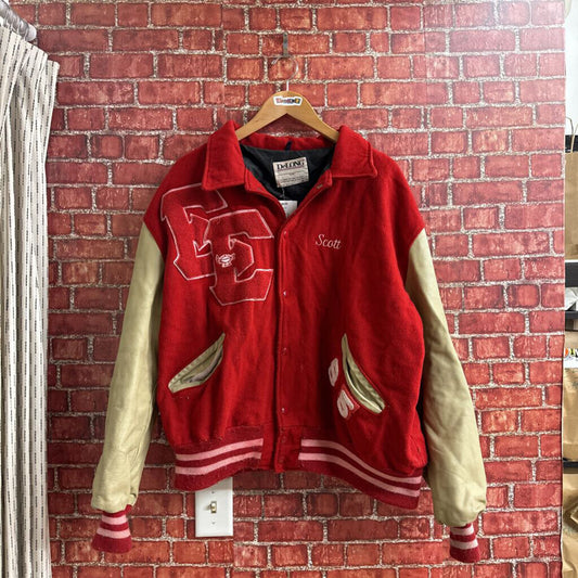 Vintage Delong Varsity Jacket Red Size XL