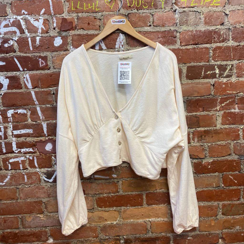 Madewell Cropped Cardigan Cream Size L