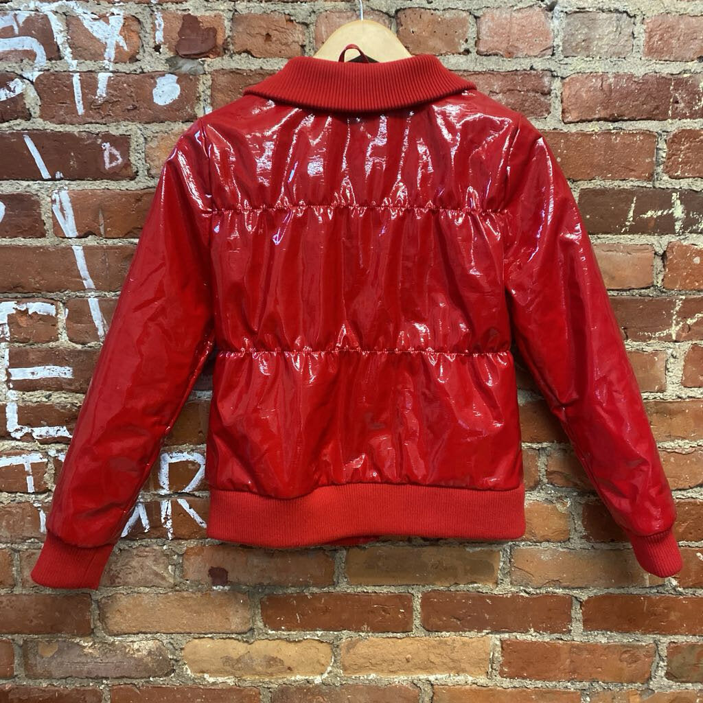 Chaser Vinyl Puffer Jacket Red Size XS