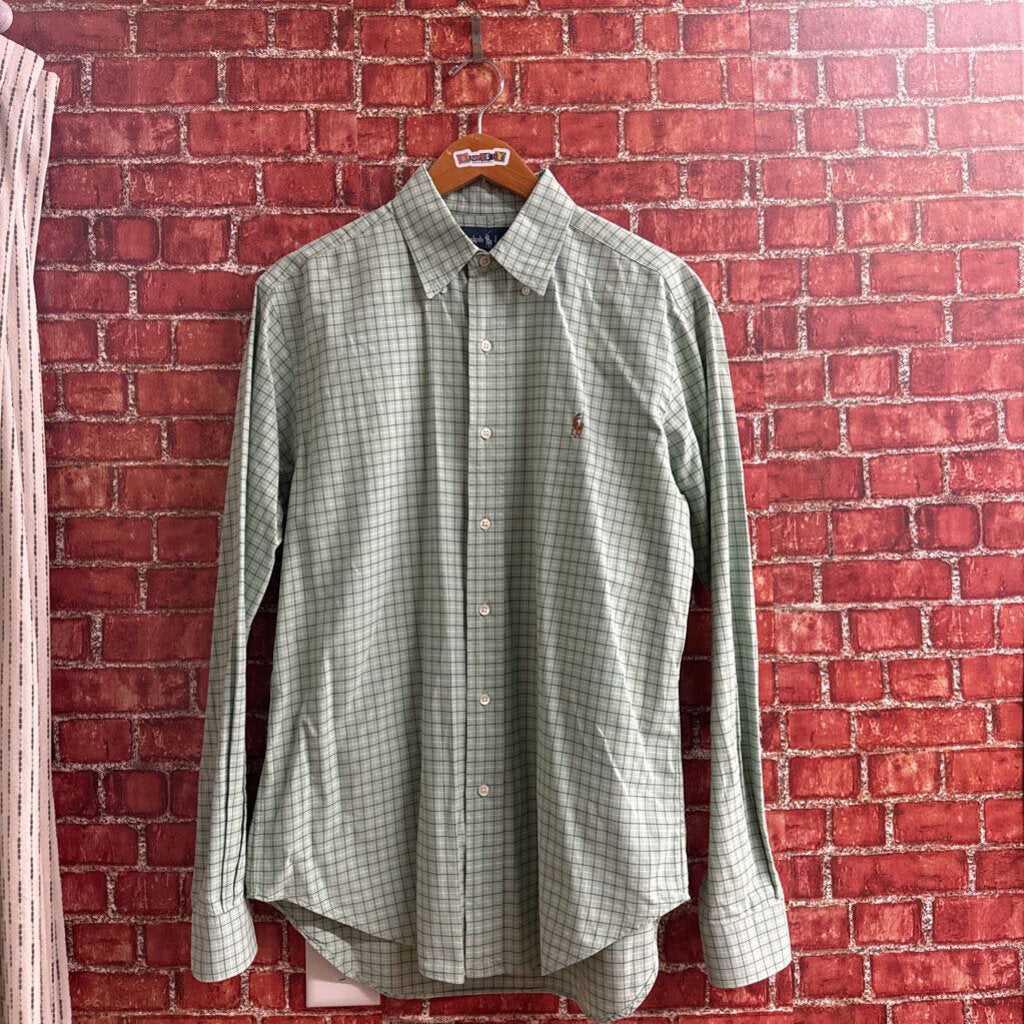 Ralph Lauren Plaid Button Down Green Size M