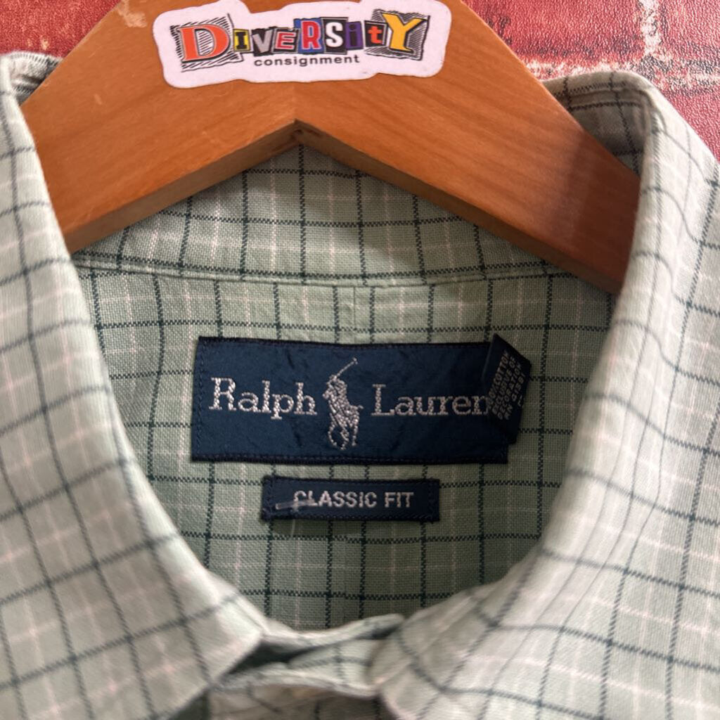 Ralph Lauren Plaid Button Down Green Size M