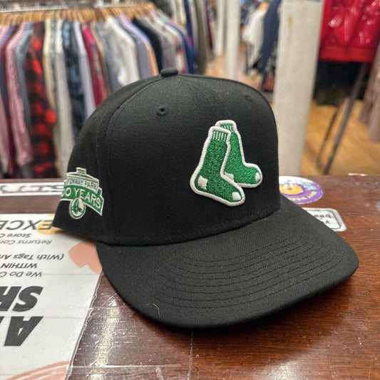 New Era 100 Years Fenway Park Boston Red Sox Fitted Black Green Size 7 5/8