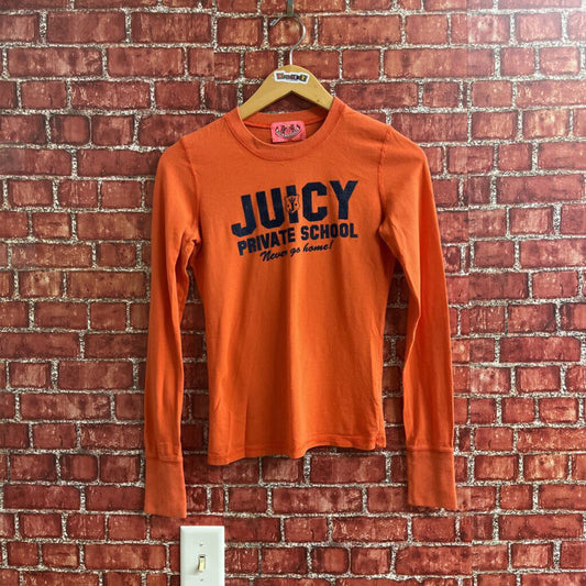 Juicy Couture Private School Long Sleeve tee Orange Size P