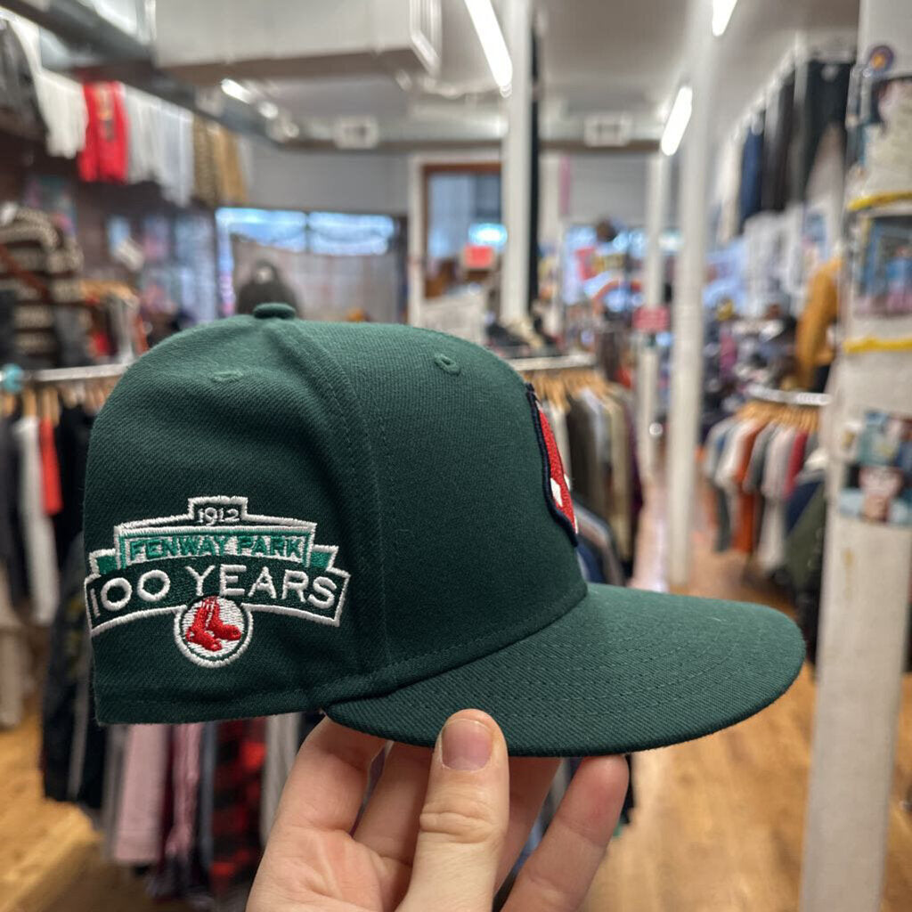 New Era 100 Years Fenway Park Boston Red Sox Fitted Green Size 7 5/8